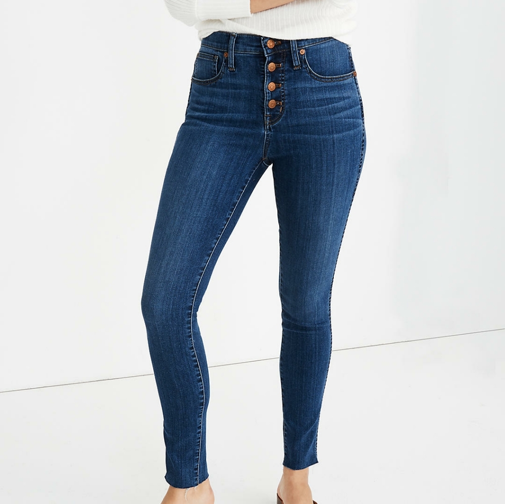 NWT 10" TENCEL High-Rise Skinny Brinville wash 27